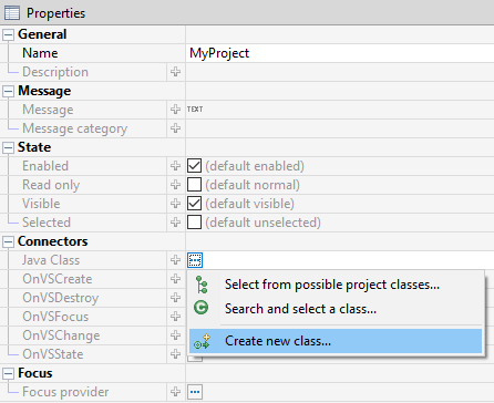 Creation of a new Java class for a VirtualSpace