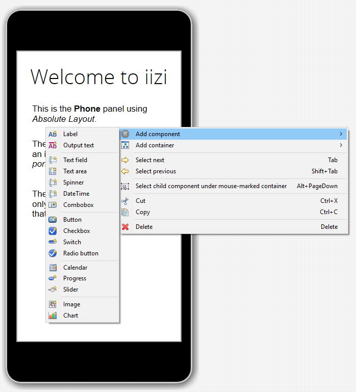 Components Menu